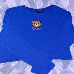 Forever 21 bear graphic boxy long sleeve